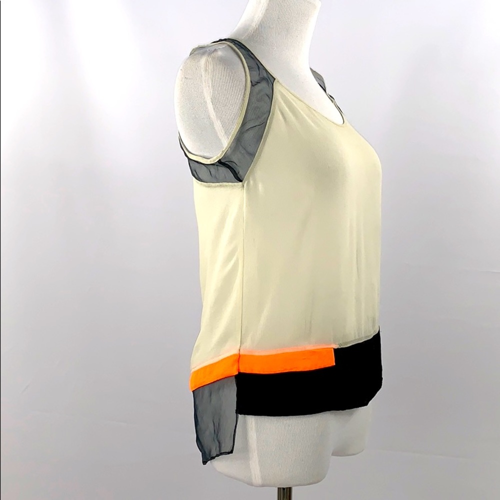 Helmut Lang Pearl Grey Color-Blocked Chroma Top S - Picture 6 of 13